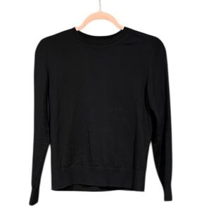 Everlane Women's Black Crew Neck Organic Cotton Sweater‎ Size XXS
